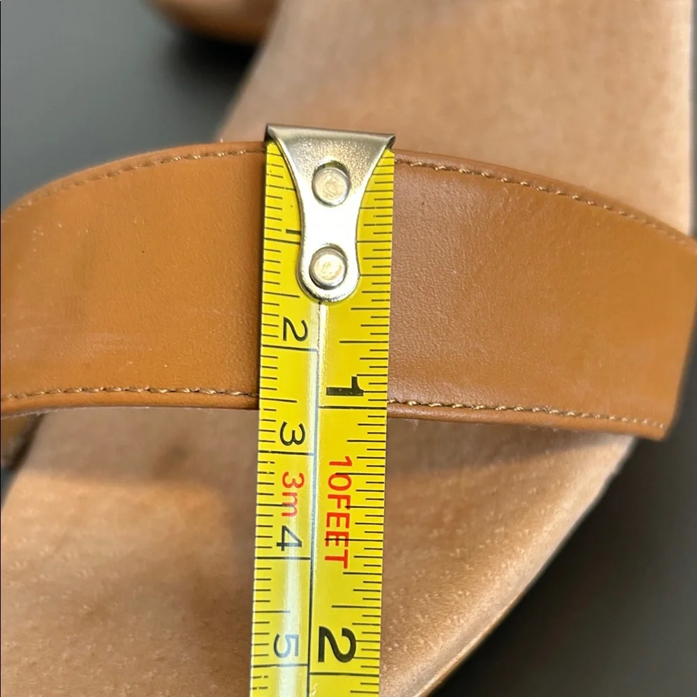 NWOT Women's Leather Strap Tan High Heel Sandal Mules - Picture 8 of 8